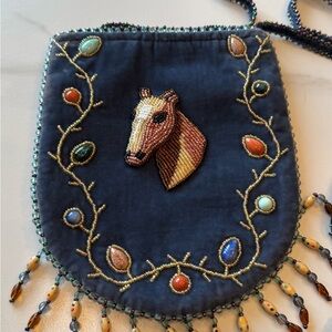 Velvet Horse pouch crossbody bag
Black, soft blue, olive green,  burgundy.